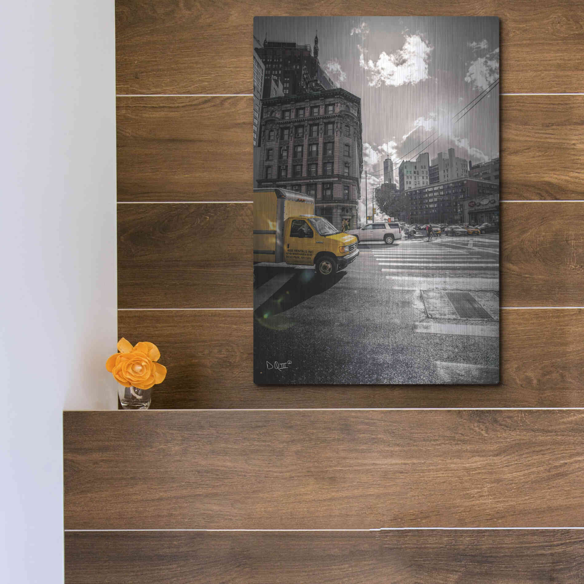 Luxe Metal Art 'Crosswalks of Manhattan I' by Donnie Quillen Metal Wall Art,12x16