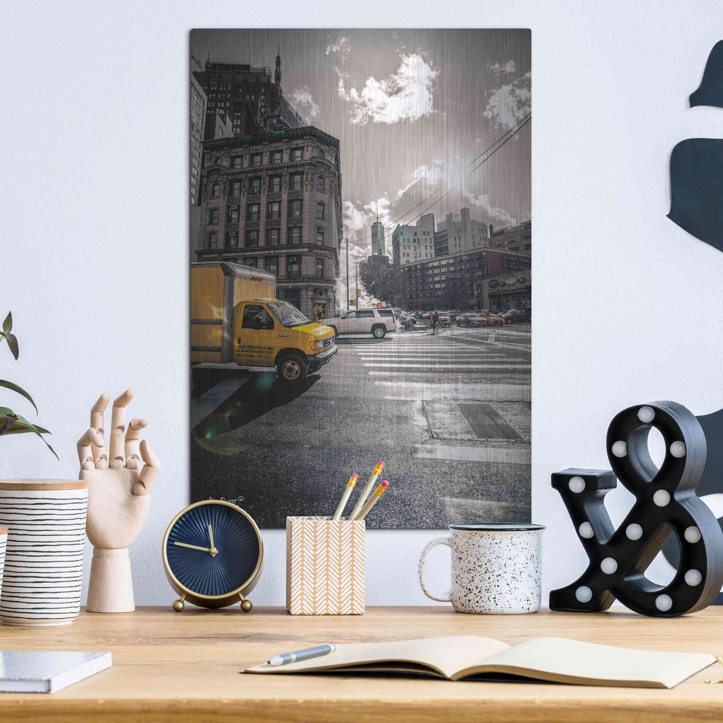 Luxe Metal Art 'Crosswalks of Manhattan I' by Donnie Quillen Metal Wall Art,12x16