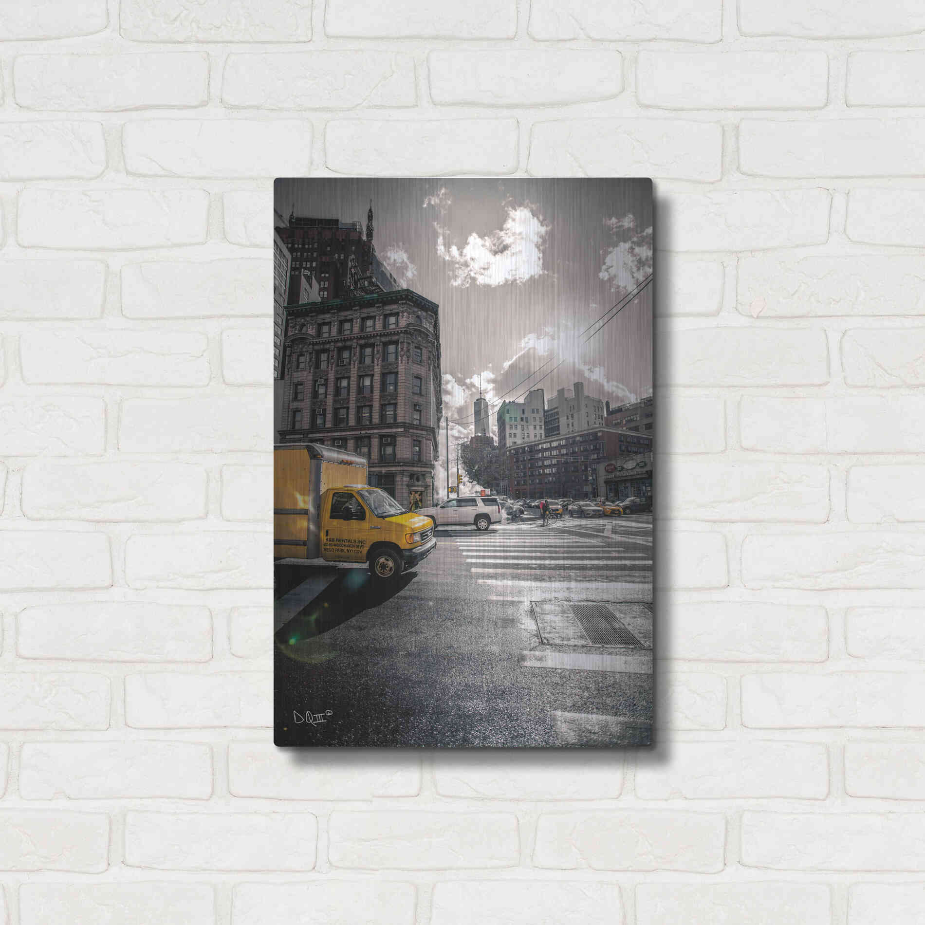 Luxe Metal Art 'Crosswalks of Manhattan I' by Donnie Quillen Metal Wall Art,16x24