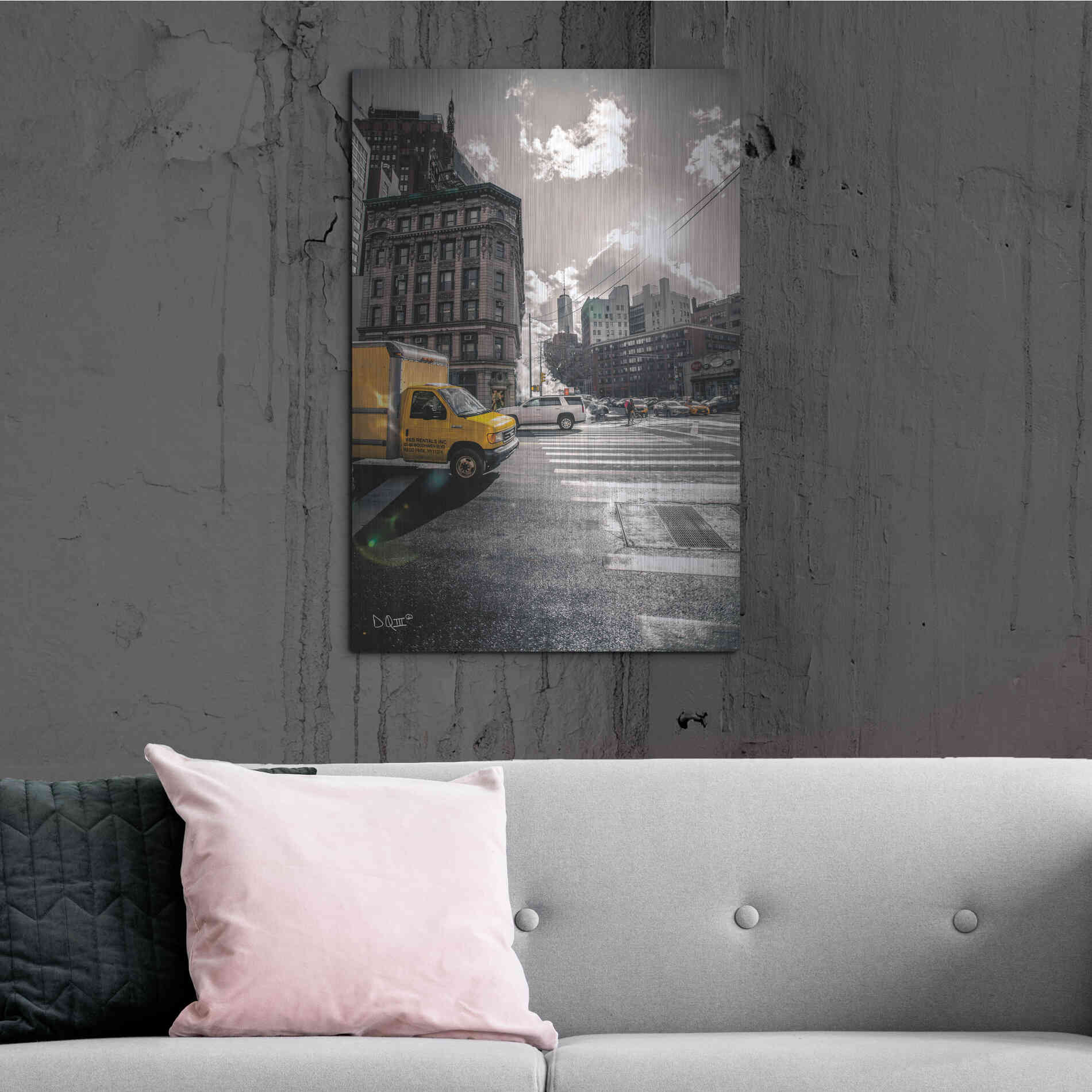 Luxe Metal Art 'Crosswalks of Manhattan I' by Donnie Quillen Metal Wall Art,24x36