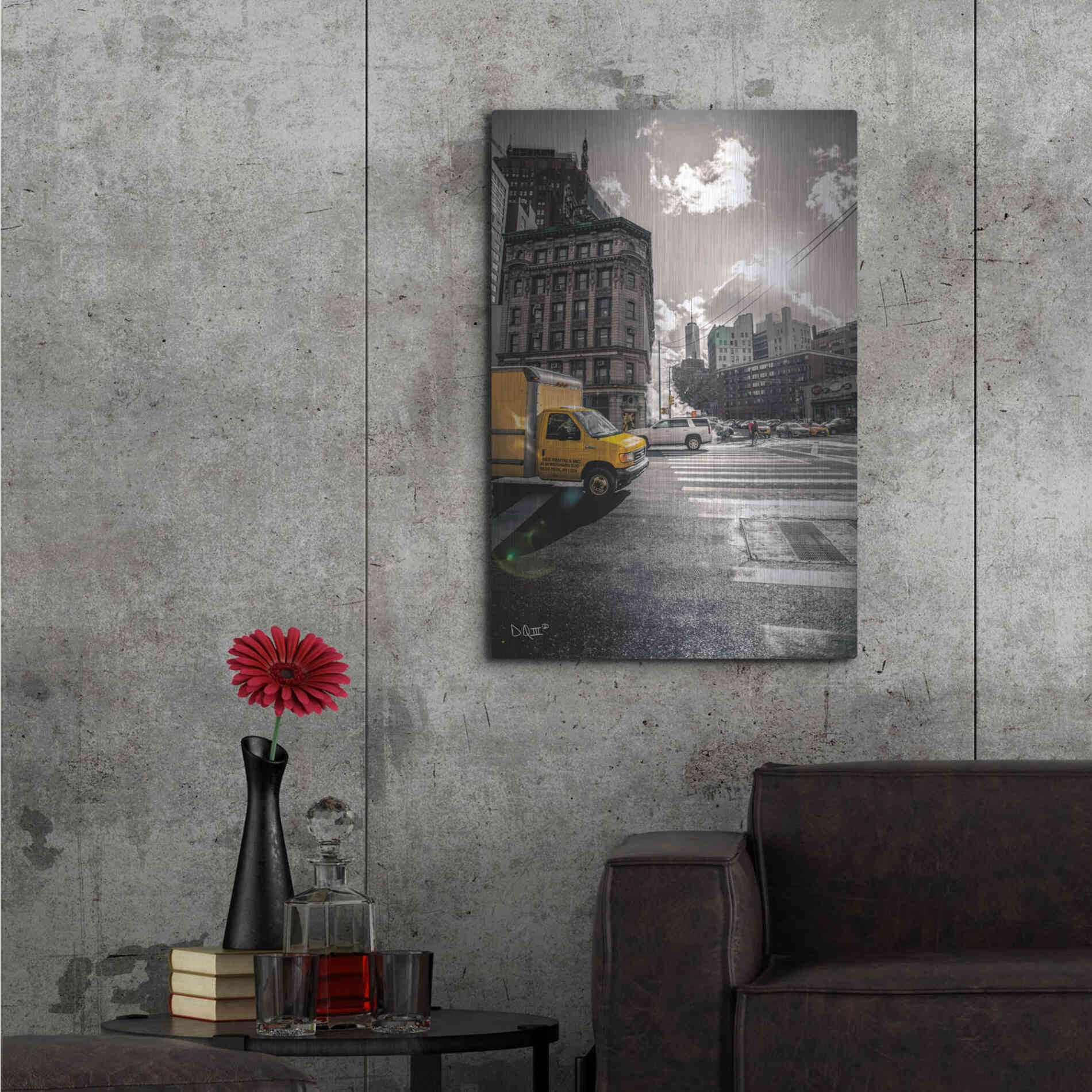 Luxe Metal Art 'Crosswalks of Manhattan I' by Donnie Quillen Metal Wall Art,24x36