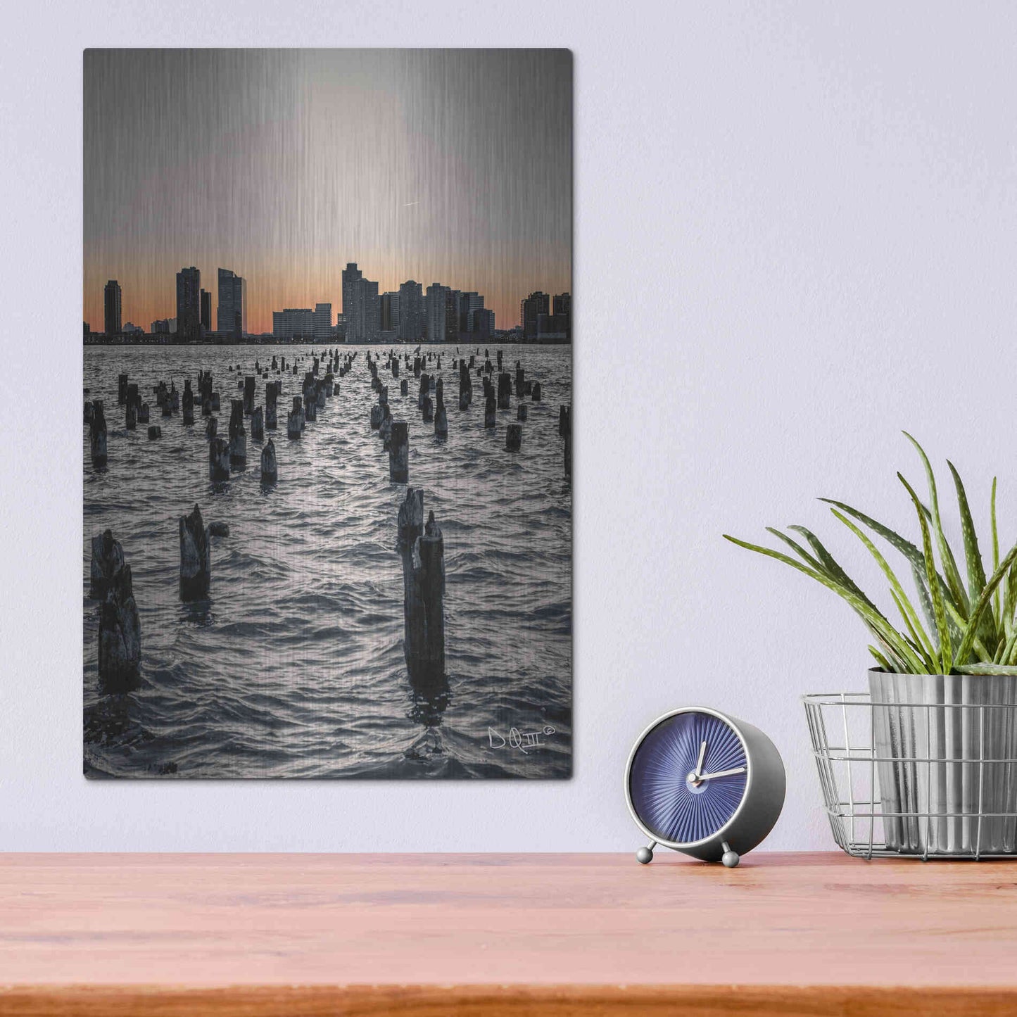Luxe Metal Art 'Manhattan Sunrise I' by Donnie Quillen Metal Wall Art,12x16