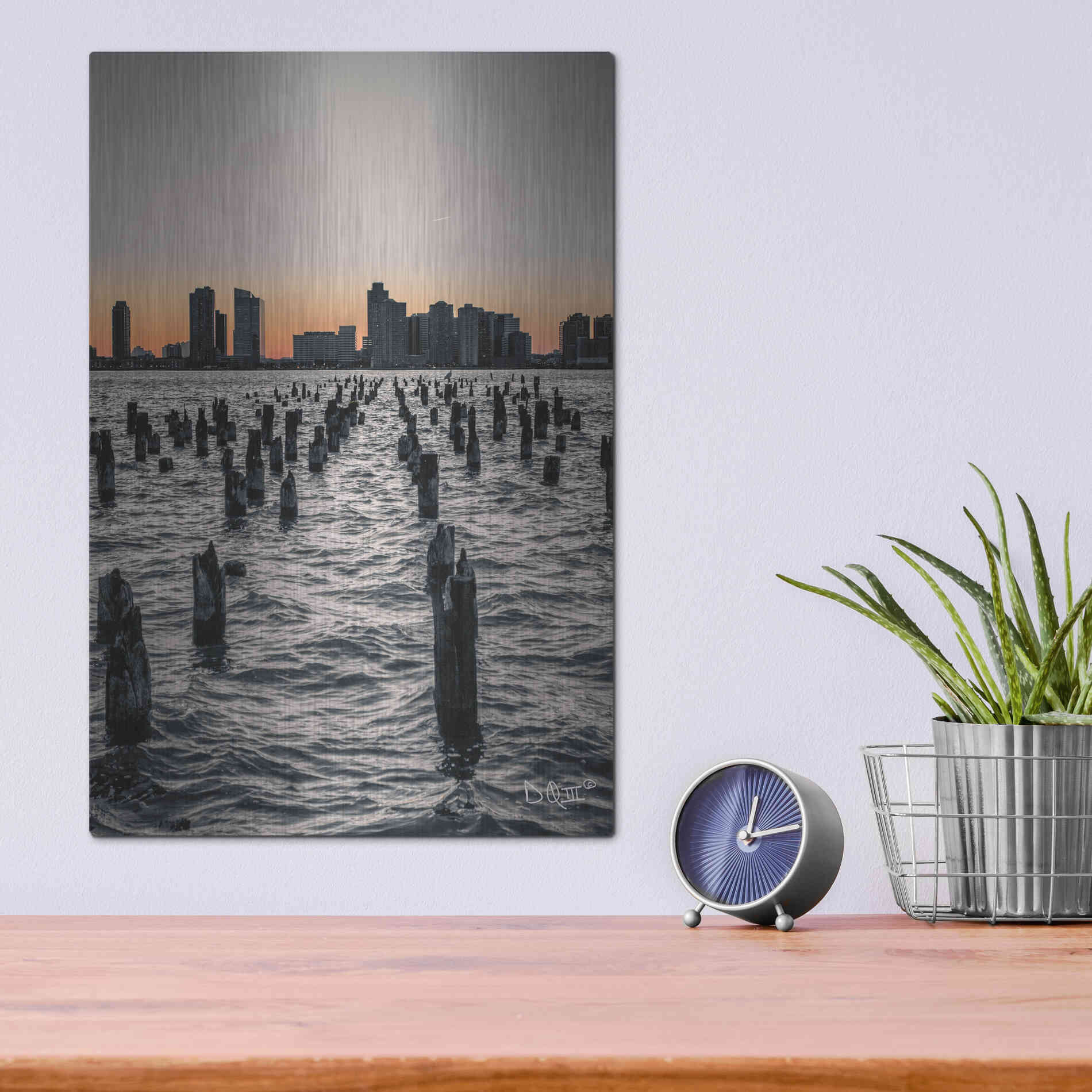 Luxe Metal Art 'Manhattan Sunrise I' by Donnie Quillen Metal Wall Art,12x16