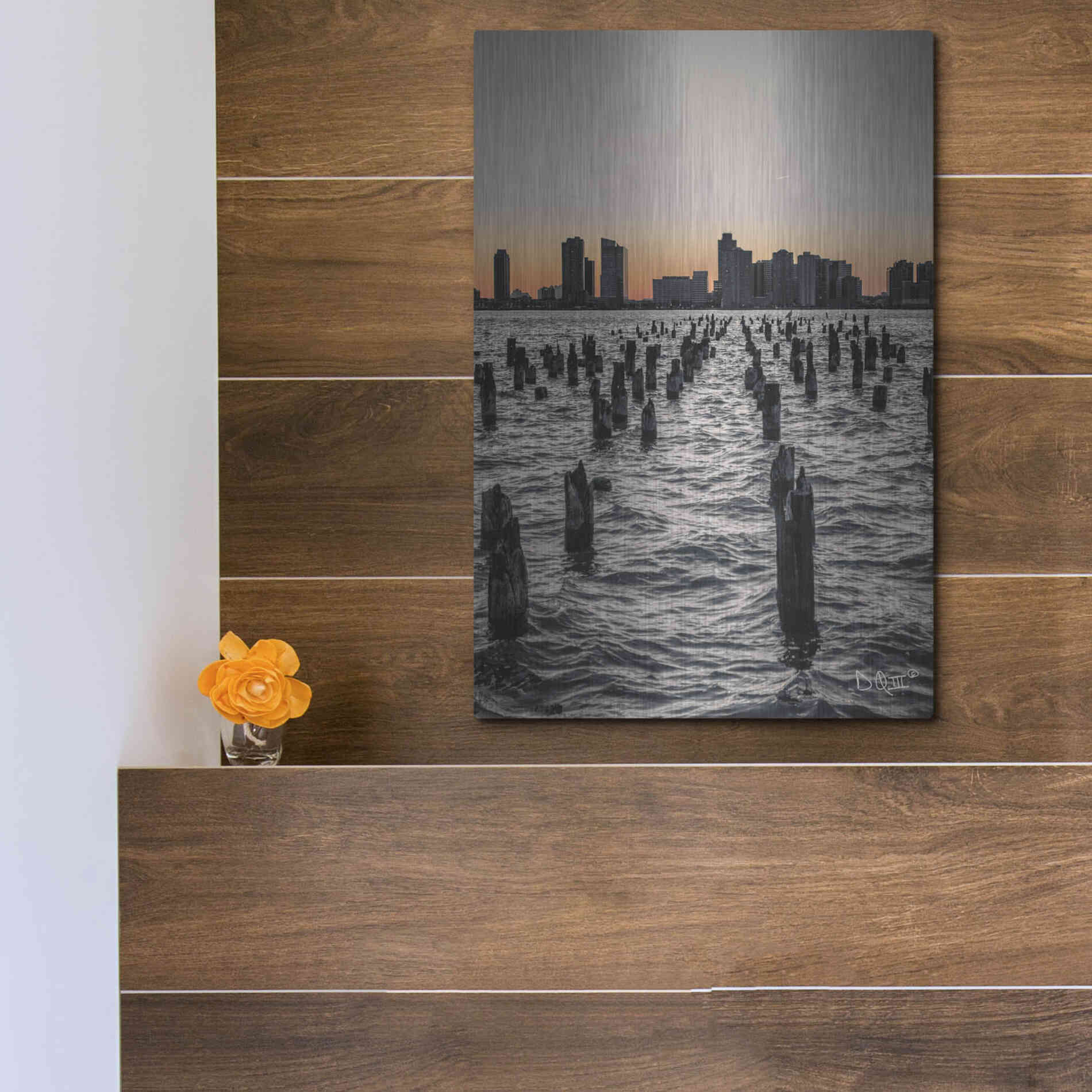 Luxe Metal Art 'Manhattan Sunrise I' by Donnie Quillen Metal Wall Art,12x16
