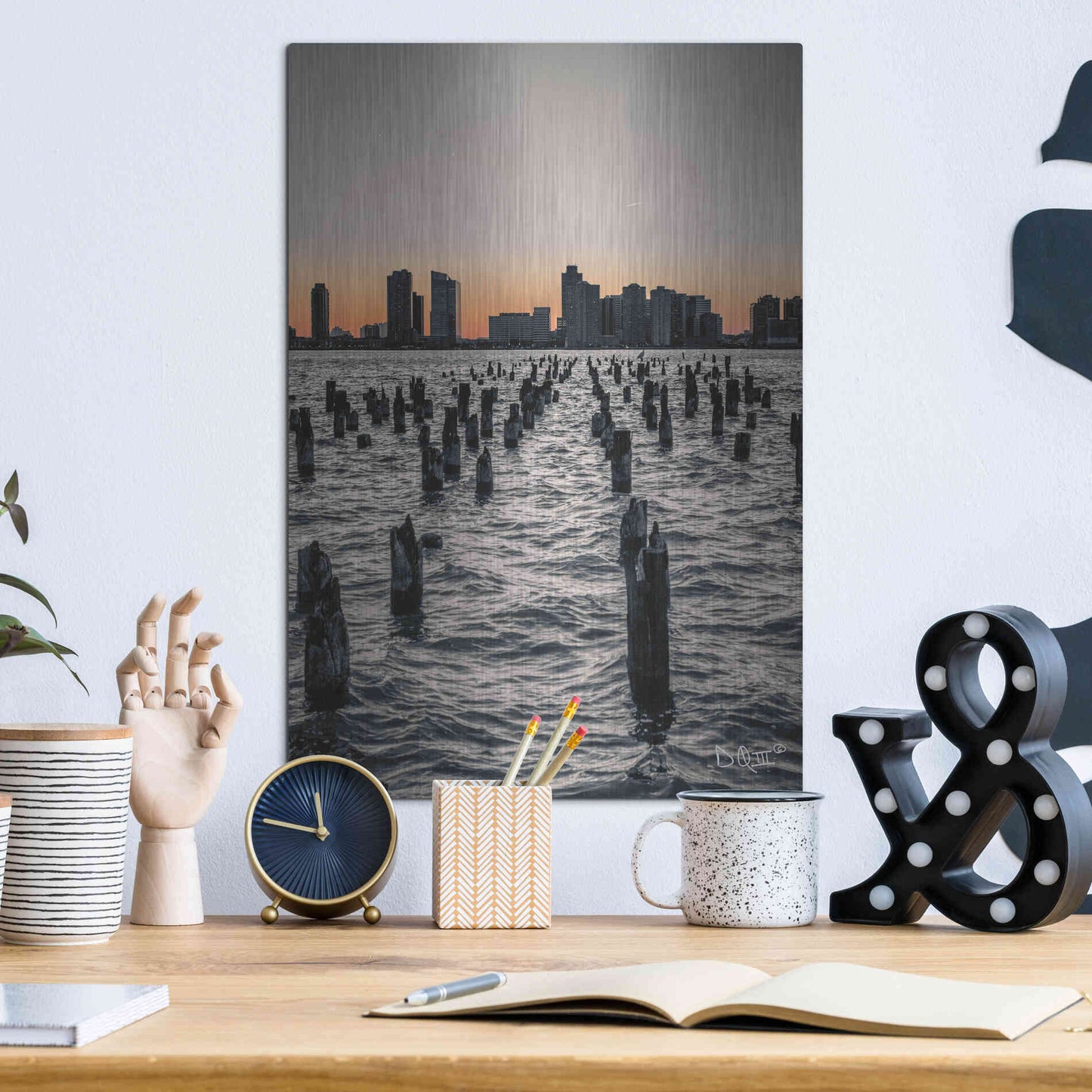 Luxe Metal Art 'Manhattan Sunrise I' by Donnie Quillen Metal Wall Art,12x16
