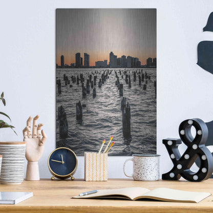 Luxe Metal Art 'Manhattan Sunrise I' by Donnie Quillen Metal Wall Art,12x16
