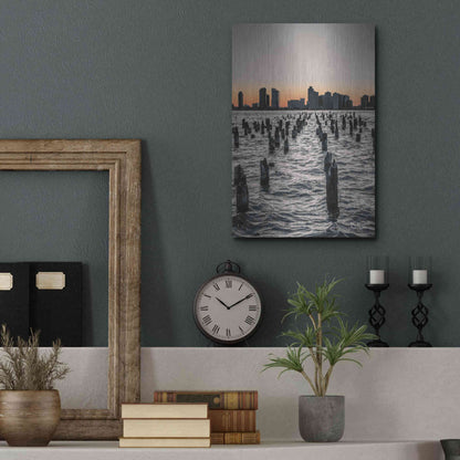Luxe Metal Art 'Manhattan Sunrise I' by Donnie Quillen Metal Wall Art,12x16