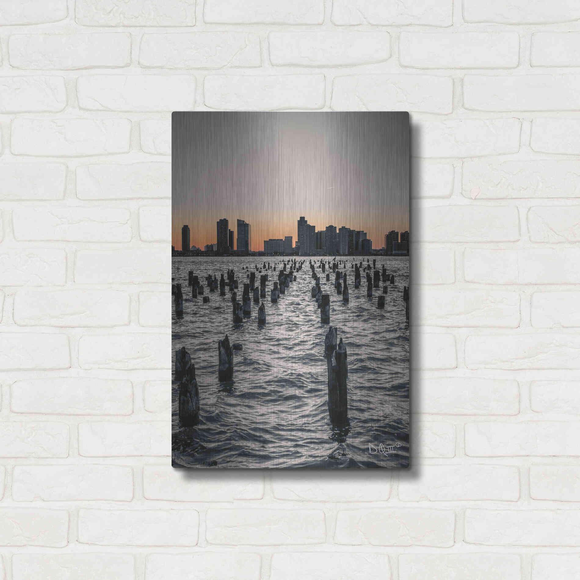 Luxe Metal Art 'Manhattan Sunrise I' by Donnie Quillen Metal Wall Art,16x24