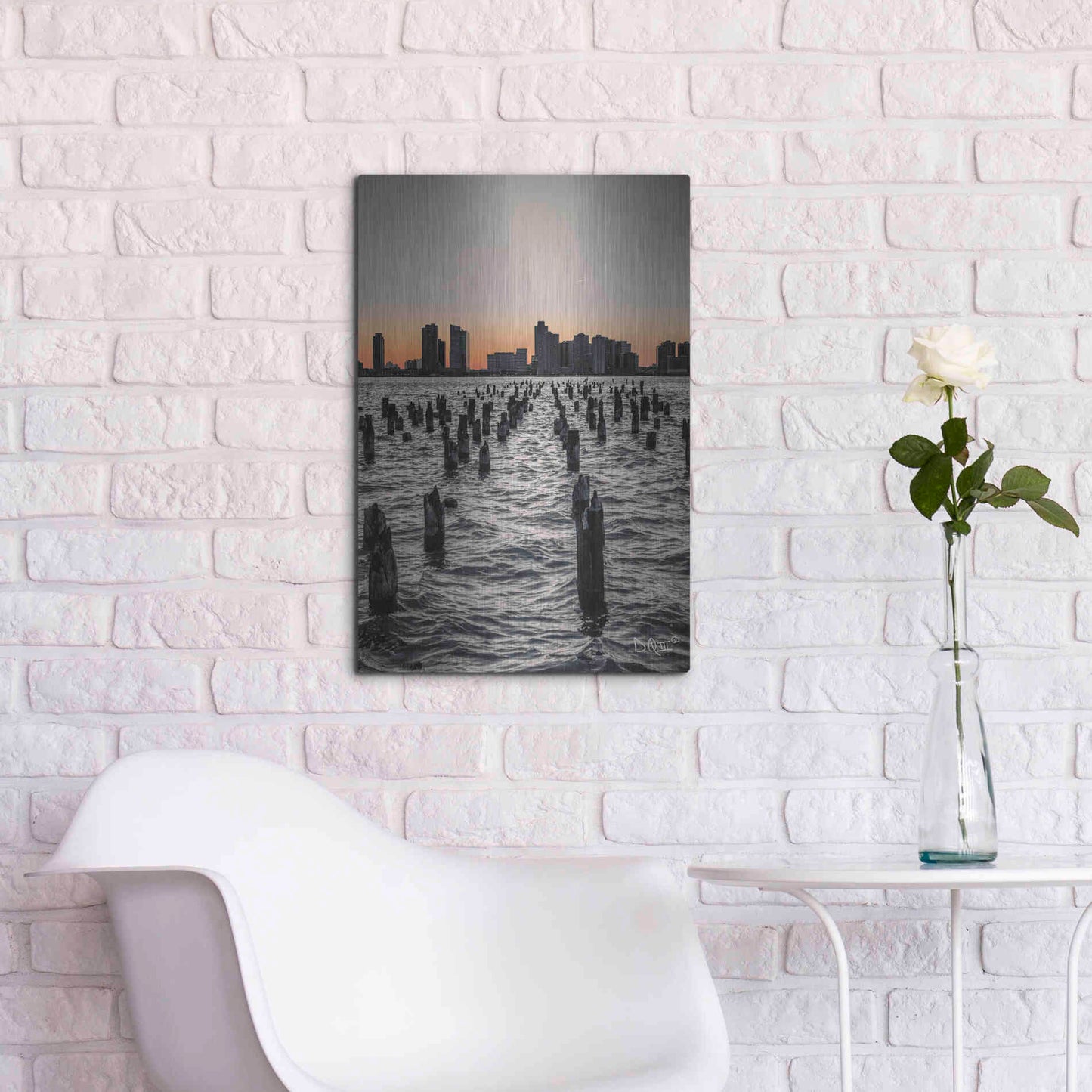 Luxe Metal Art 'Manhattan Sunrise I' by Donnie Quillen Metal Wall Art,16x24
