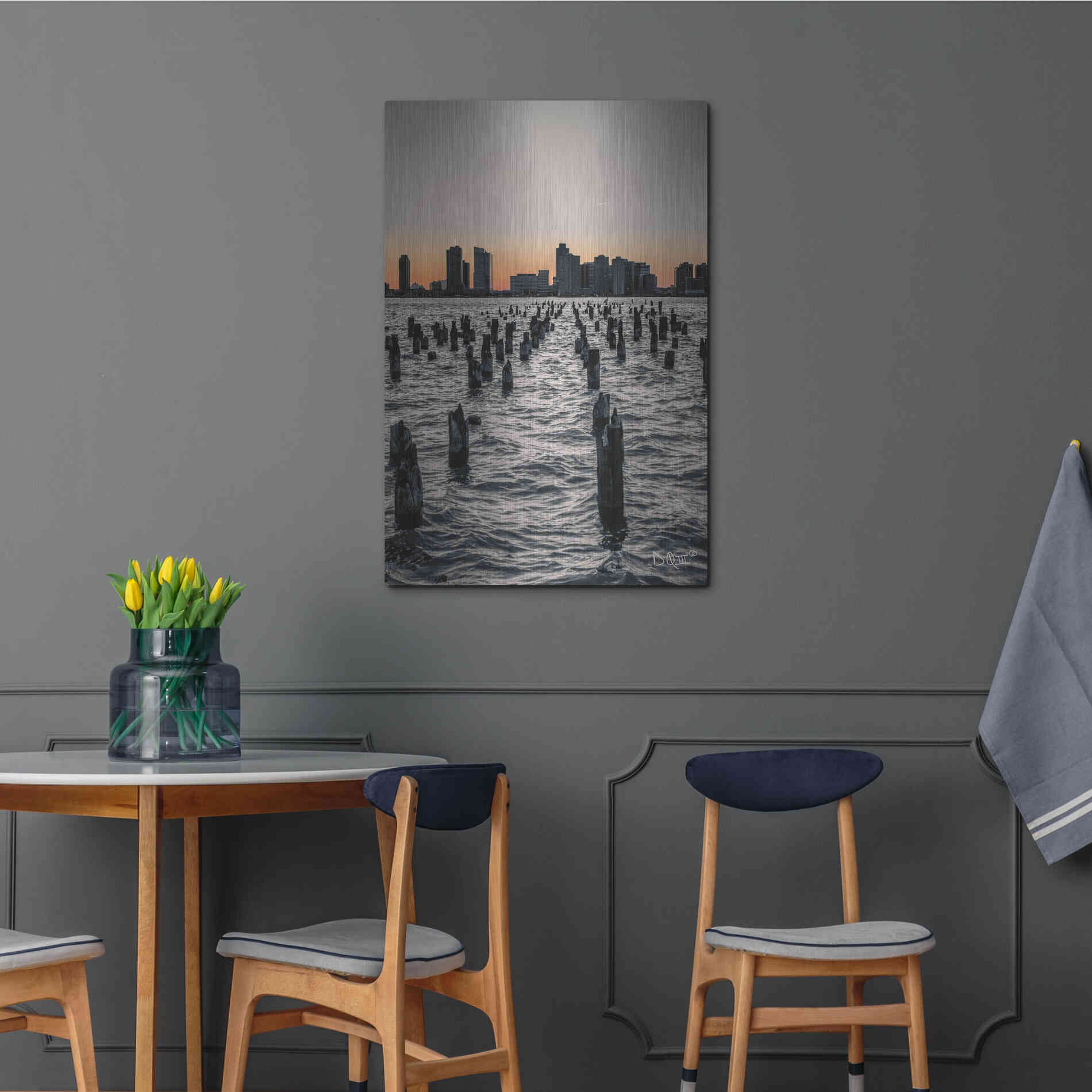 Luxe Metal Art 'Manhattan Sunrise I' by Donnie Quillen Metal Wall Art,24x36