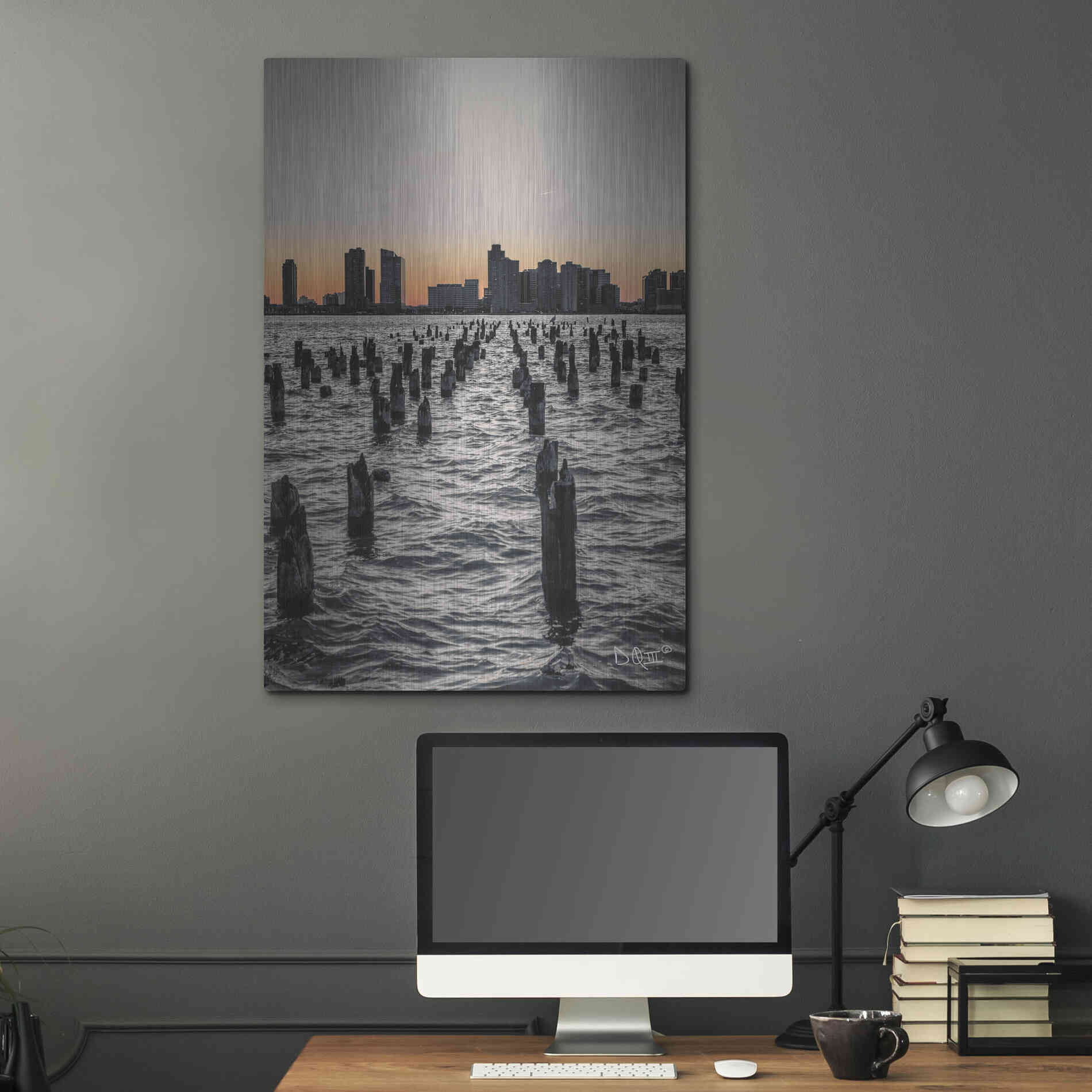 Luxe Metal Art 'Manhattan Sunrise I' by Donnie Quillen Metal Wall Art,24x36