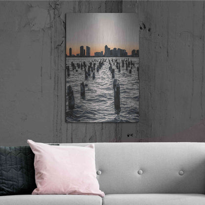Luxe Metal Art 'Manhattan Sunrise I' by Donnie Quillen Metal Wall Art,24x36