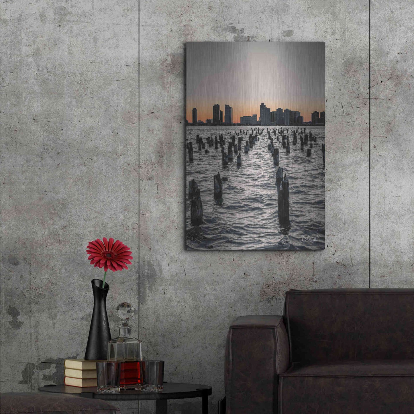 Luxe Metal Art 'Manhattan Sunrise I' by Donnie Quillen Metal Wall Art,24x36