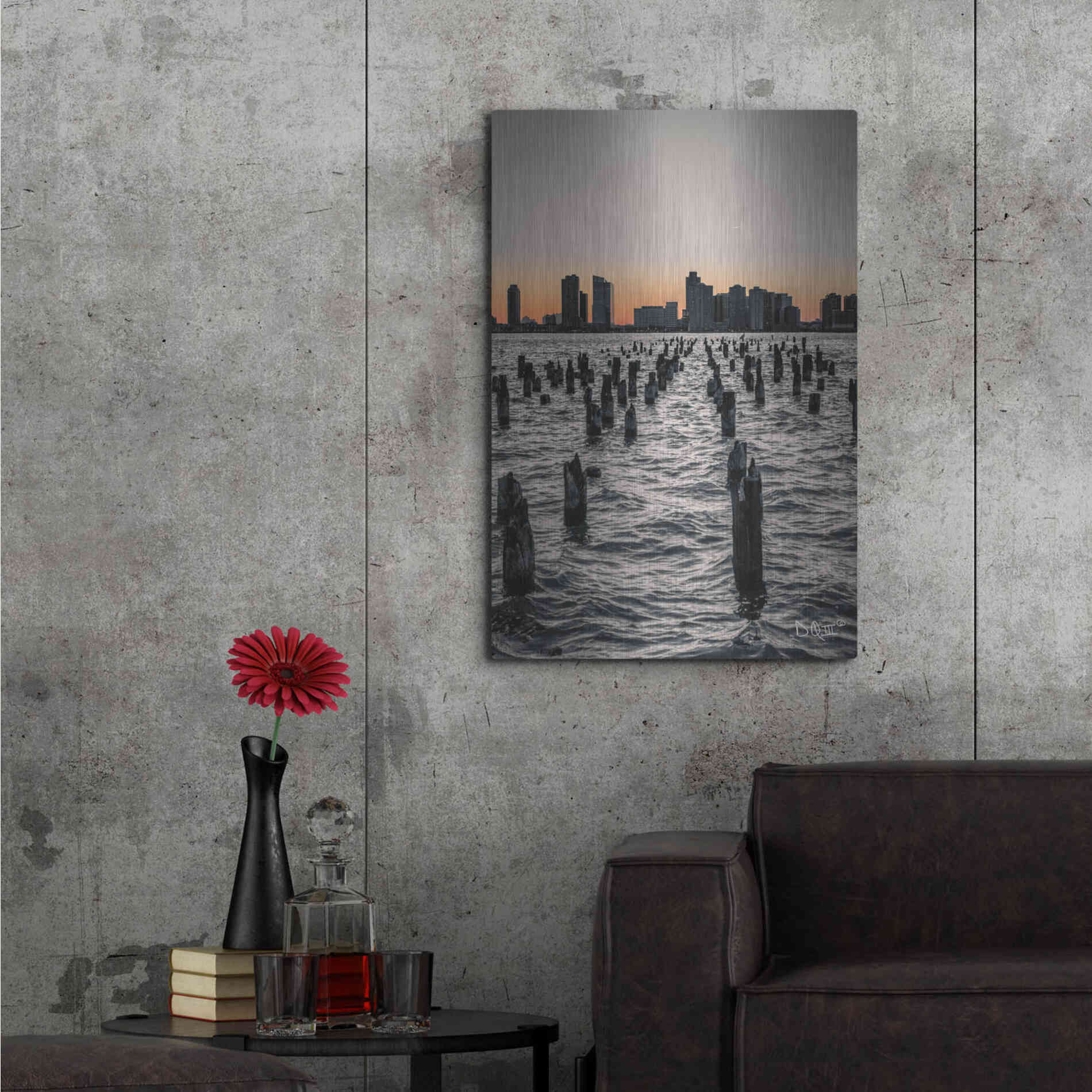 Luxe Metal Art 'Manhattan Sunrise I' by Donnie Quillen Metal Wall Art,24x36