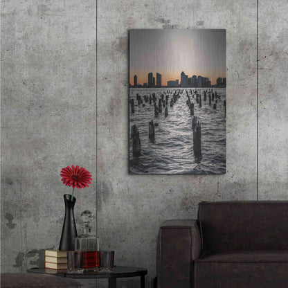 Luxe Metal Art 'Manhattan Sunrise I' by Donnie Quillen Metal Wall Art,24x36