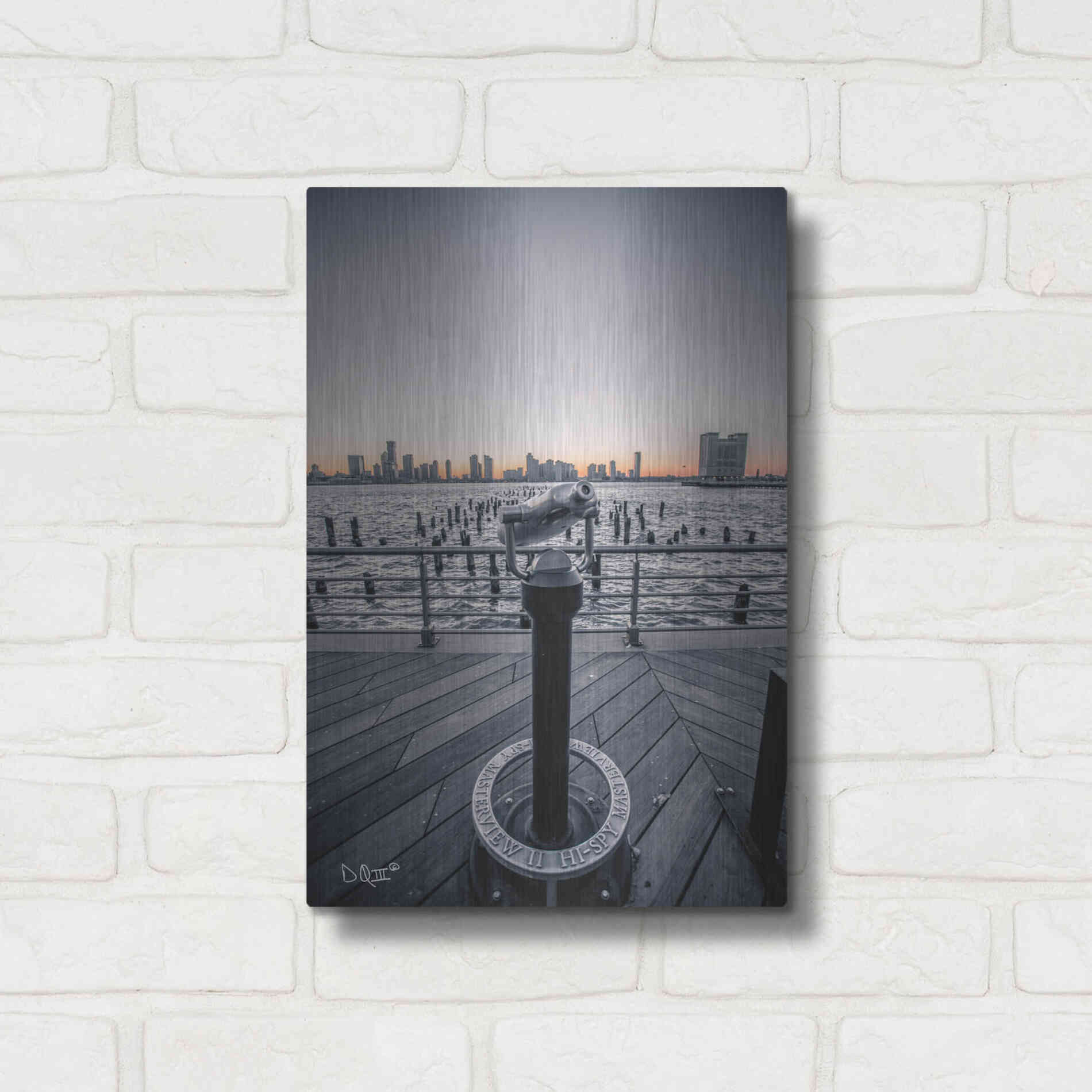 Luxe Metal Art 'Manhattan Sunrise II' by Donnie Quillen Metal Wall Art,12x16