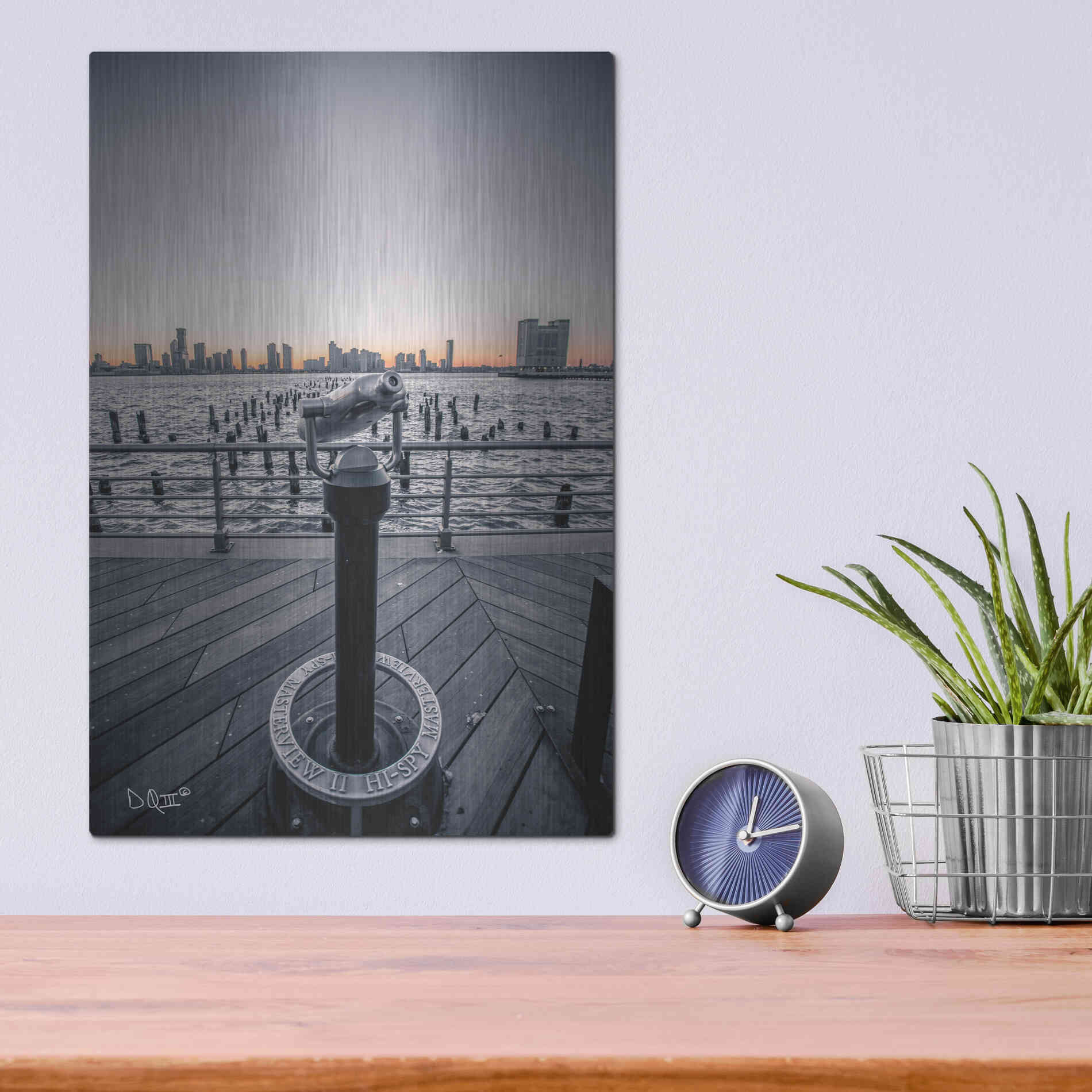 Luxe Metal Art 'Manhattan Sunrise II' by Donnie Quillen Metal Wall Art,12x16