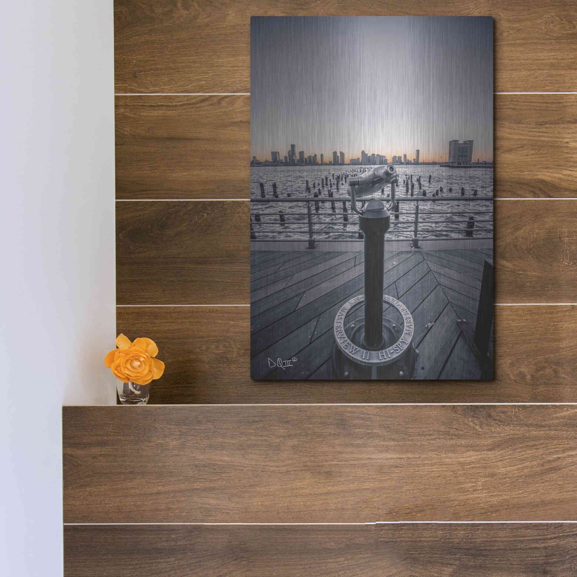 Luxe Metal Art 'Manhattan Sunrise II' by Donnie Quillen Metal Wall Art,12x16