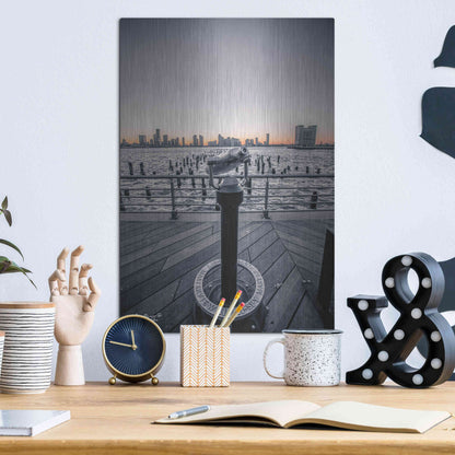 Luxe Metal Art 'Manhattan Sunrise II' by Donnie Quillen Metal Wall Art,12x16