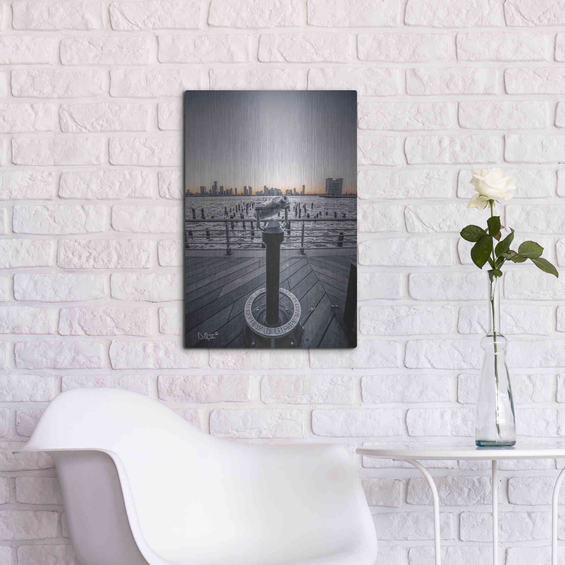 Luxe Metal Art 'Manhattan Sunrise II' by Donnie Quillen Metal Wall Art,16x24