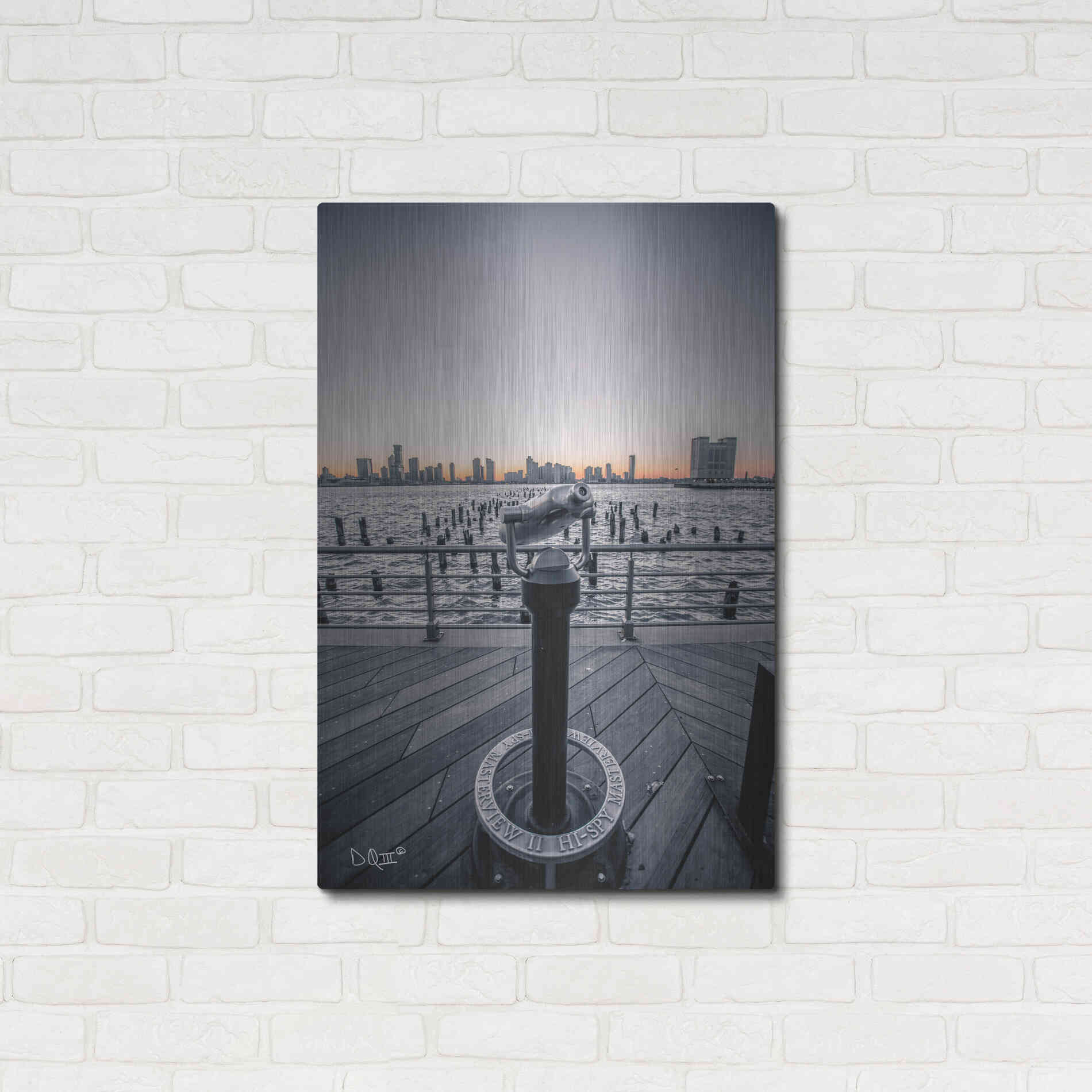 Luxe Metal Art 'Manhattan Sunrise II' by Donnie Quillen Metal Wall Art,24x36