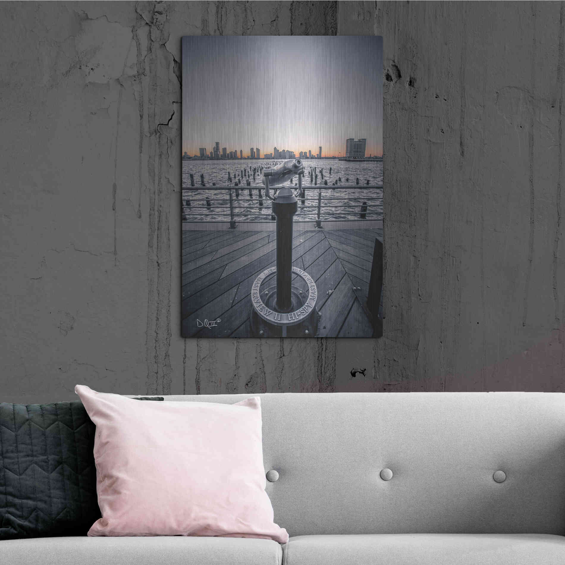 Luxe Metal Art 'Manhattan Sunrise II' by Donnie Quillen Metal Wall Art,24x36