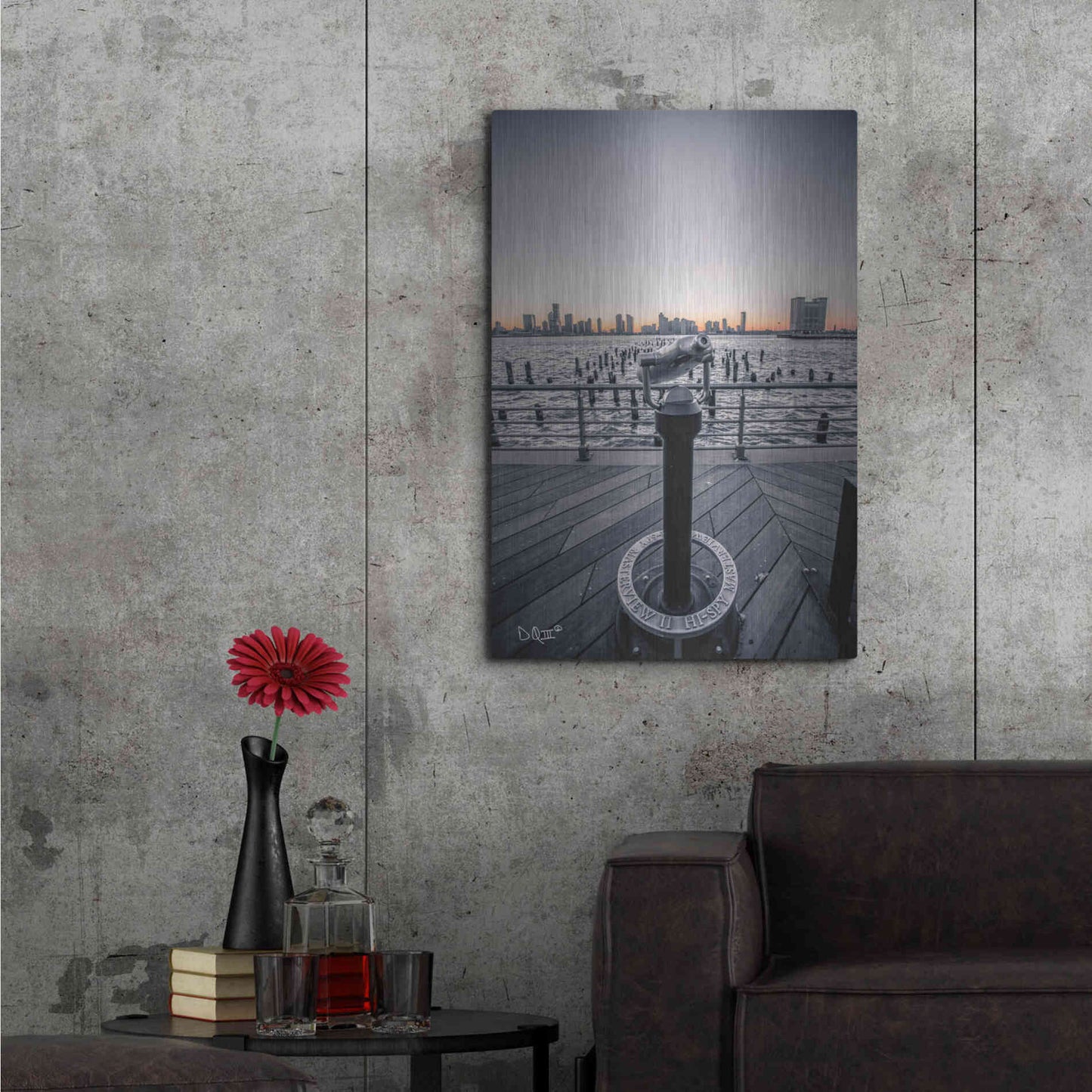 Luxe Metal Art 'Manhattan Sunrise II' by Donnie Quillen Metal Wall Art,24x36