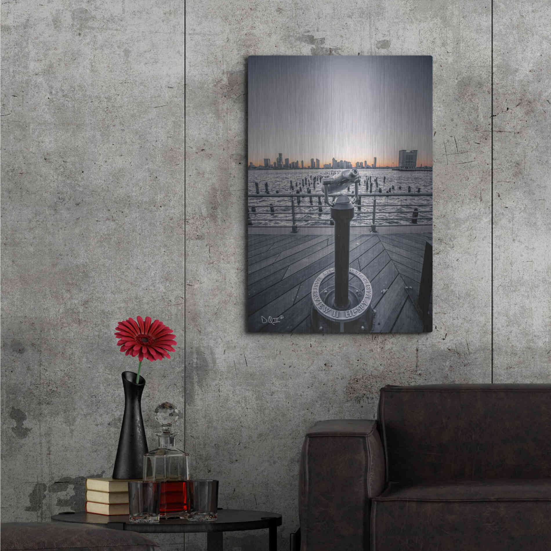 Luxe Metal Art 'Manhattan Sunrise II' by Donnie Quillen Metal Wall Art,24x36