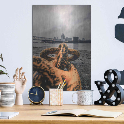 Luxe Metal Art 'Don't Break' by Donnie Quillen Metal Wall Art,12x16