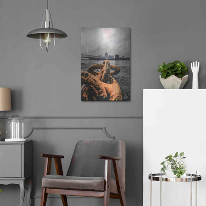 Luxe Metal Art 'Don't Break' by Donnie Quillen Metal Wall Art,16x24