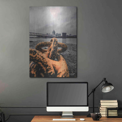 Luxe Metal Art 'Don't Break' by Donnie Quillen Metal Wall Art,24x36