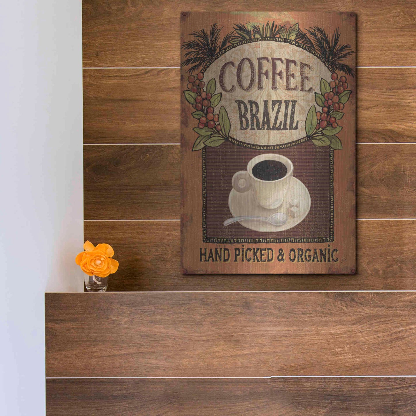 Luxe Metal Art 'Coffee Blend IV' by Daphne Brissonet, Metal Wall Art,12x16