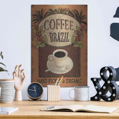 Luxe Metal Art 'Coffee Blend IV' by Daphne Brissonet, Metal Wall Art,12x16