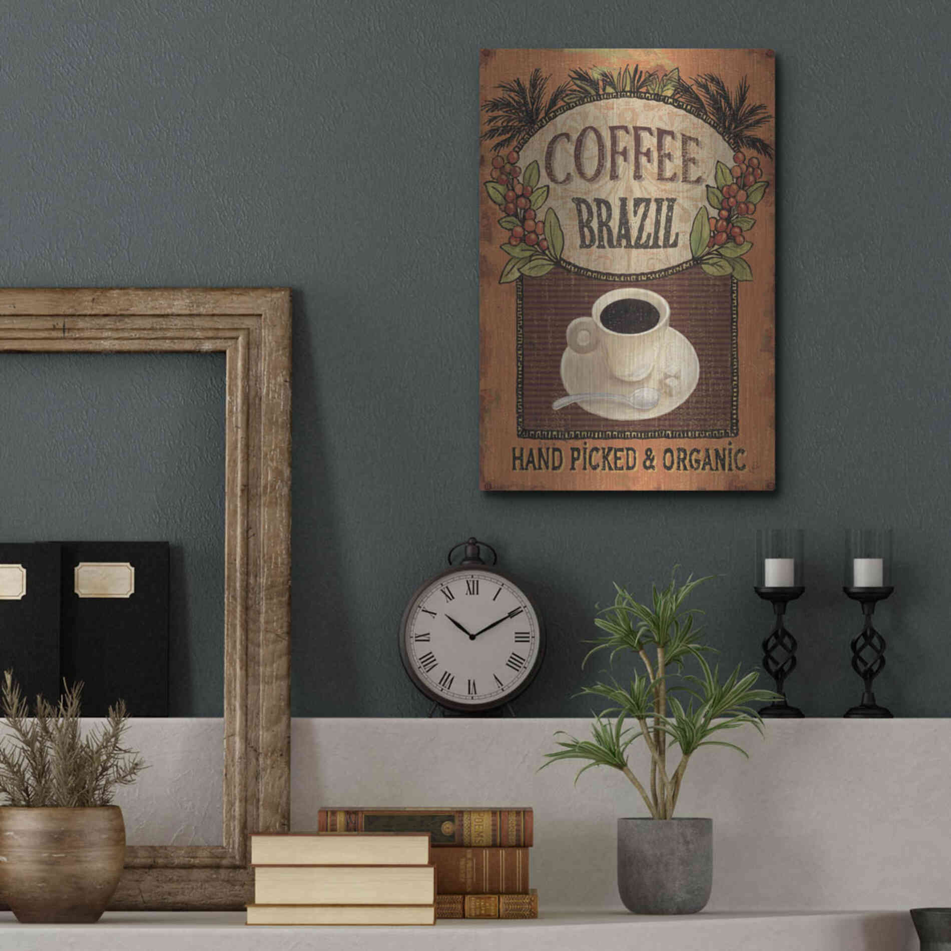 Luxe Metal Art 'Coffee Blend IV' by Daphne Brissonet, Metal Wall Art,12x16