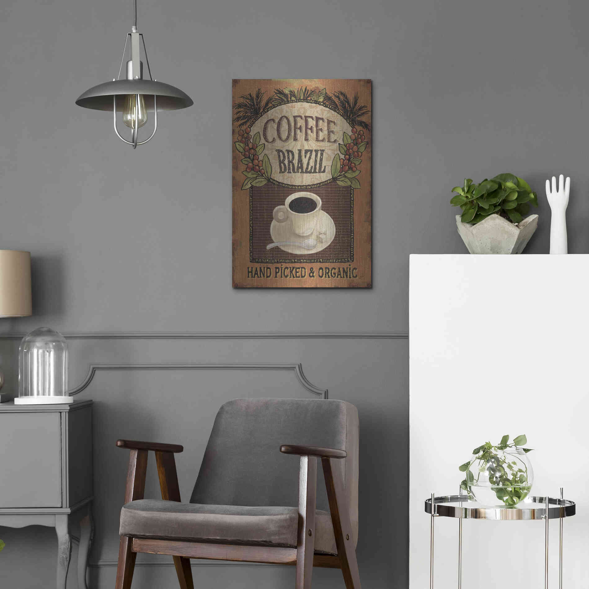 Luxe Metal Art 'Coffee Blend IV' by Daphne Brissonet, Metal Wall Art,16x24