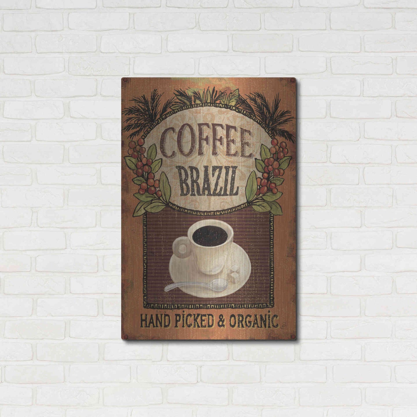 Luxe Metal Art 'Coffee Blend IV' by Daphne Brissonet, Metal Wall Art,24x36
