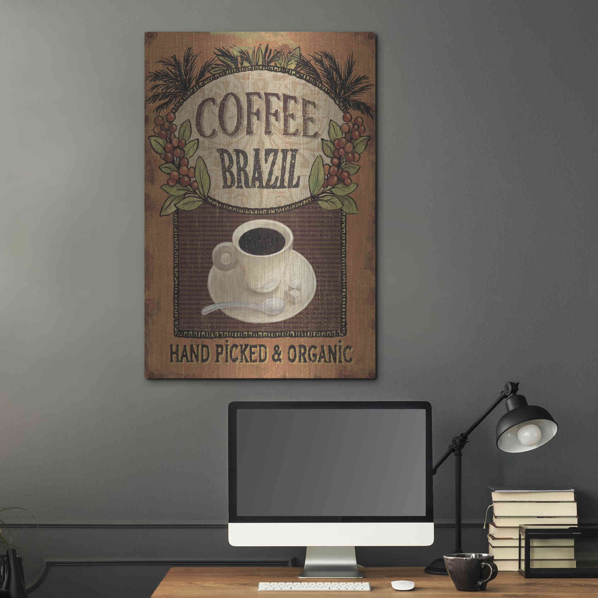 Luxe Metal Art 'Coffee Blend IV' by Daphne Brissonet, Metal Wall Art,24x36