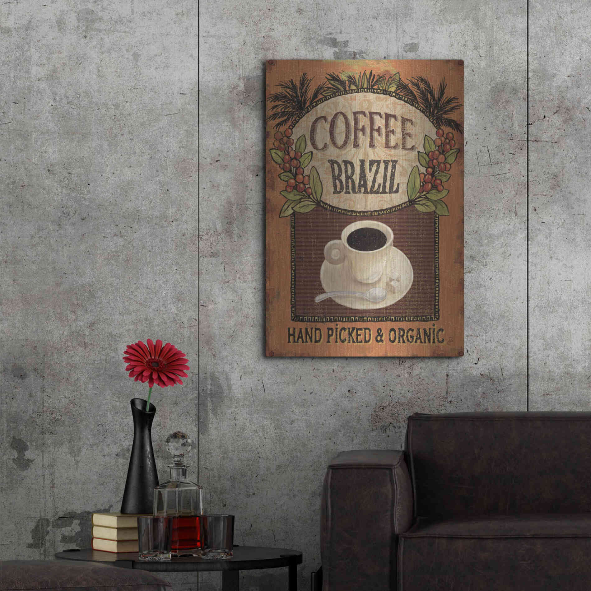 Luxe Metal Art 'Coffee Blend IV' by Daphne Brissonet, Metal Wall Art,24x36