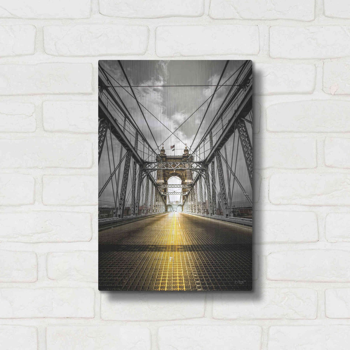 Luxe Metal Art 'Bridge Aglow' by Donnie Quillen Metal Wall Art,12x16