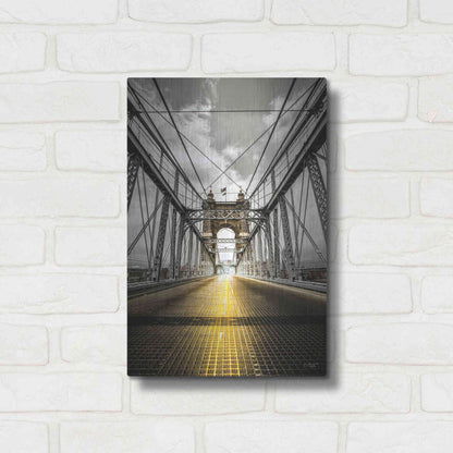 Luxe Metal Art 'Bridge Aglow' by Donnie Quillen Metal Wall Art,12x16