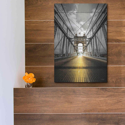 Luxe Metal Art 'Bridge Aglow' by Donnie Quillen Metal Wall Art,12x16