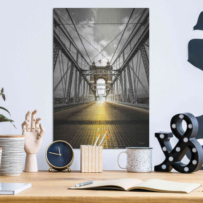 Luxe Metal Art 'Bridge Aglow' by Donnie Quillen Metal Wall Art,12x16