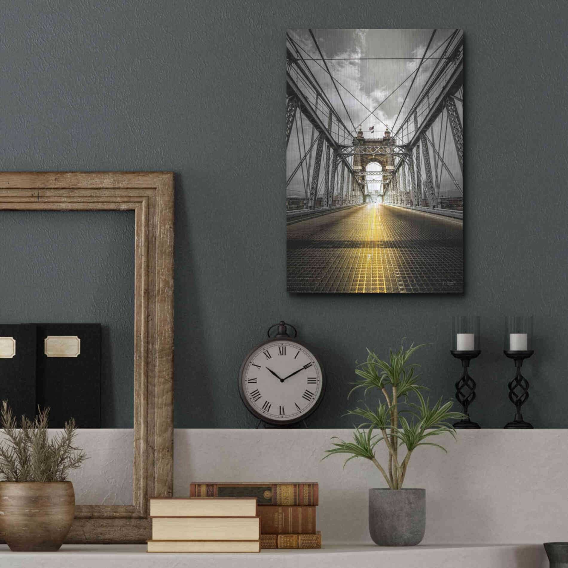 Luxe Metal Art 'Bridge Aglow' by Donnie Quillen Metal Wall Art,12x16