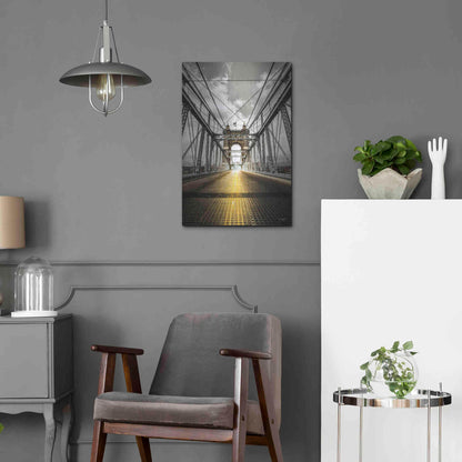 Luxe Metal Art 'Bridge Aglow' by Donnie Quillen Metal Wall Art,16x24