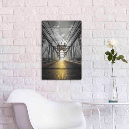 Luxe Metal Art 'Bridge Aglow' by Donnie Quillen Metal Wall Art,16x24