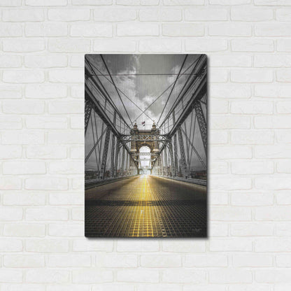 Luxe Metal Art 'Bridge Aglow' by Donnie Quillen Metal Wall Art,24x36