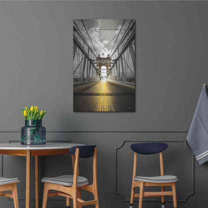 Luxe Metal Art 'Bridge Aglow' by Donnie Quillen Metal Wall Art,24x36