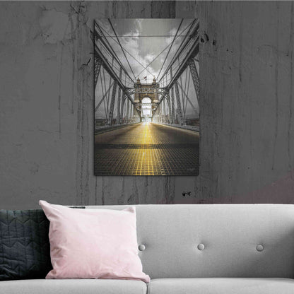 Luxe Metal Art 'Bridge Aglow' by Donnie Quillen Metal Wall Art,24x36