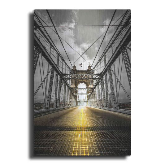 Luxe Metal Art 'Bridge Aglow' by Donnie Quillen Metal Wall Art