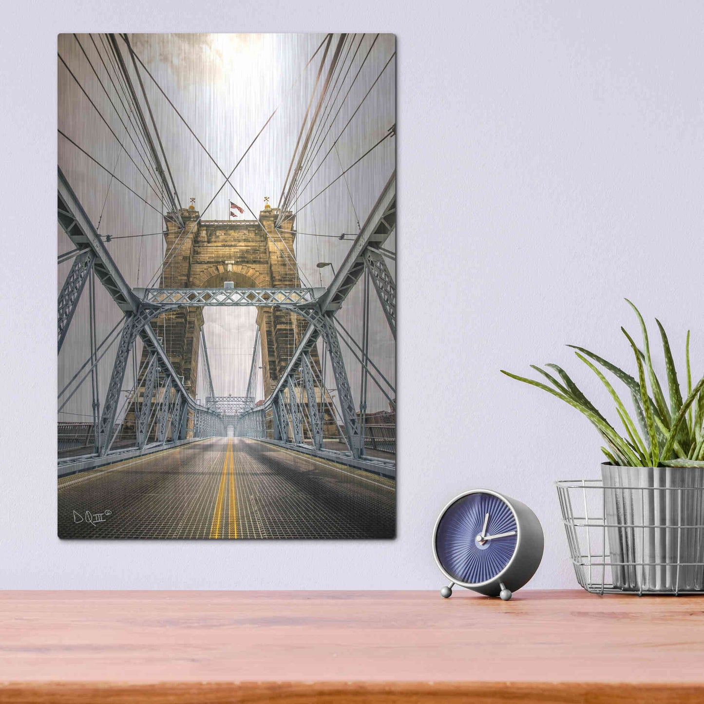 Luxe Metal Art 'Bridge to Ohio' by Donnie Quillen Metal Wall Art,12x16